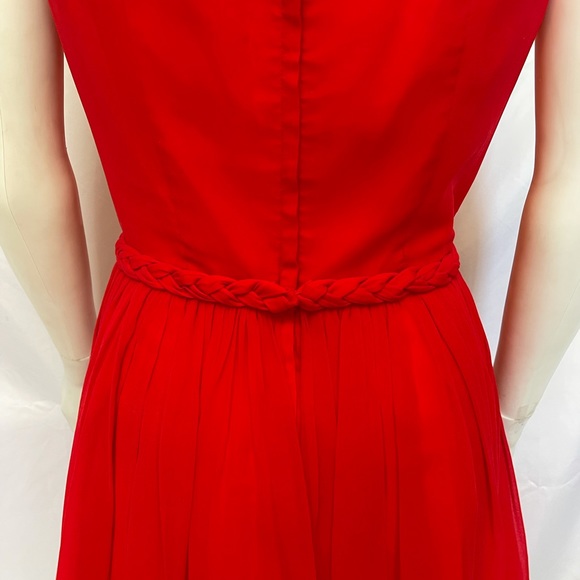Vintage Maggi Stover Red Chiffon Party Dress - Picture 3 of 8